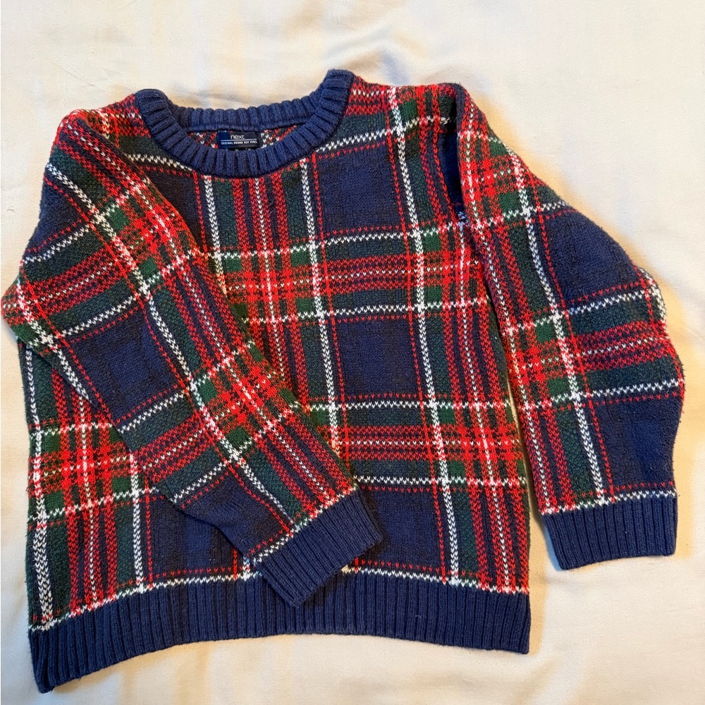 Next Multicolor Plaid Crewneck Sweater